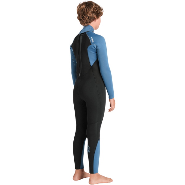 2026 C-Skins Junior Nuwave Legend 5/4/3mm Back Zip Wetsuit C-NLE54JBZ - Black / Steel Blue / Aqua